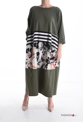 long sleeve crew neck oversized Cotton Dress