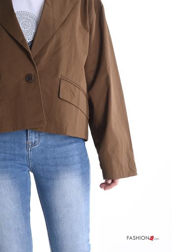 Giacca in Cotone maniche lunghe con bottoni con fodera - ph 4