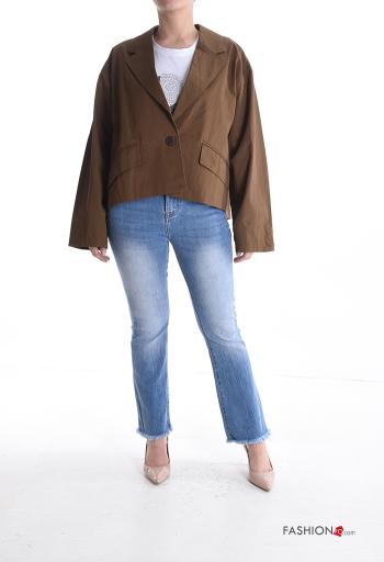 Giacca in Cotone maniche lunghe con bottoni con fodera - ph 5