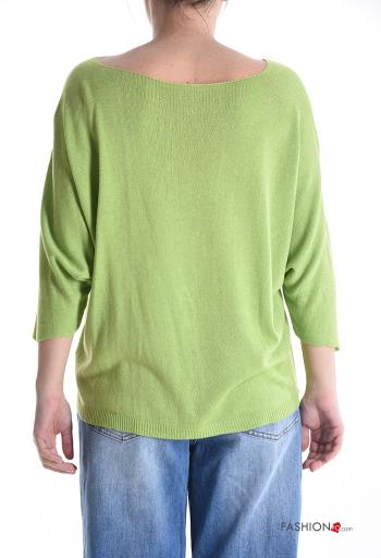 Maglione scollo a V maniche a tre quarti - ph 2