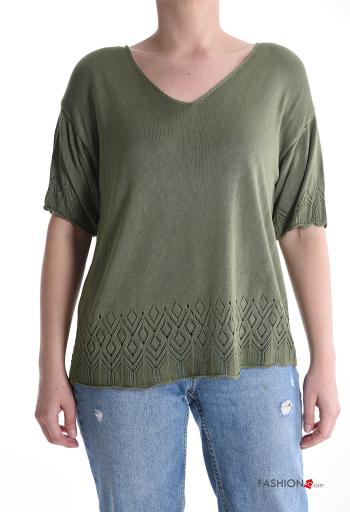 short sleeve Sweater with v-neck