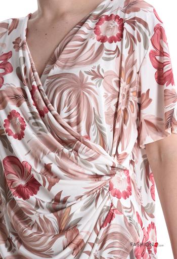 Blusa maniche corte Fantasia floreale scollo a V - ph 4