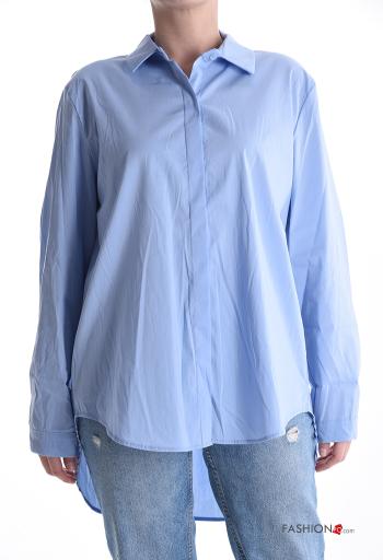 Camicia in Cotone asimmetrico maniche lunghe con colletto con bottoni