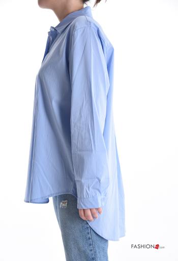 Camicia in Cotone asimmetrico maniche lunghe con colletto con bottoni - ph 3