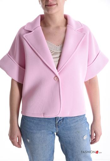 short sleeve mini Coat with buttons without lining