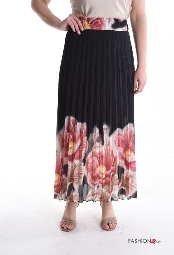Floral pleated Skirt with elastic