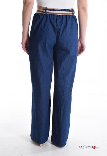 Pantalon en Coton avec ceinture en tissu avec poches avec élastique - ph 2