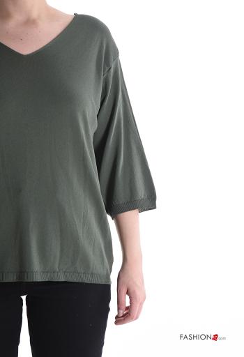 Maglione scollo a V maniche a tre quarti - ph 4