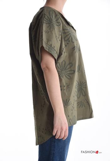 Embroidered short sleeve Cotton Blouse with rhinestones broderie anglaise - ph 3