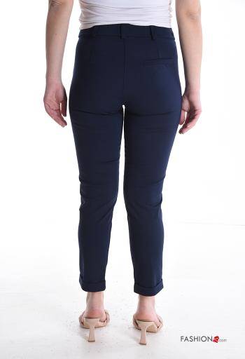 Pantalone in Cotone skinny con tasche con bottoni con zip - ph 2