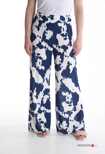 Pantalon taille haute longue Imprimé abstrait avec élastique