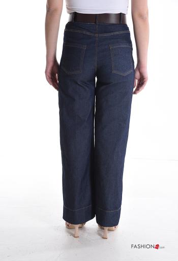 Pantalone in Cotone con elastico con cintura con tasche - ph 2