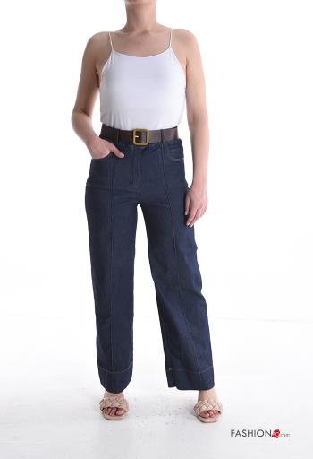 Pantalone in Cotone con elastico con cintura con tasche - ph 5