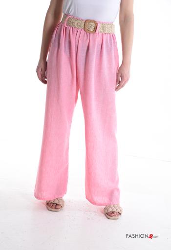 Pantalone wide leg con cintura con elastico