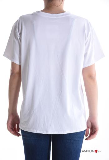 T-shirt in Cotone maniche corte girocollo Fantasia scritta - ph 2