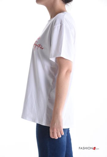 T-shirt in Cotone maniche corte girocollo Fantasia scritta - ph 3
