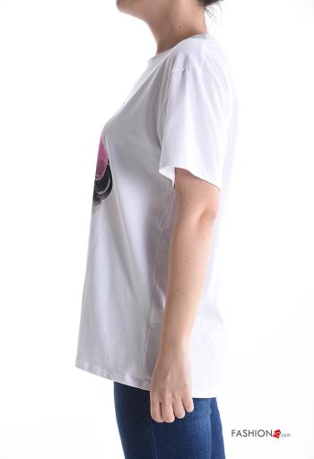 T-shirt em Algodão manga curta gola redonda Padrão objetos - ph 3