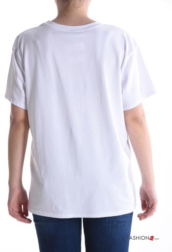 Object Muster kurze ärmel u-boot ausschnitt T-shirt aus Baumwolle - ph 2