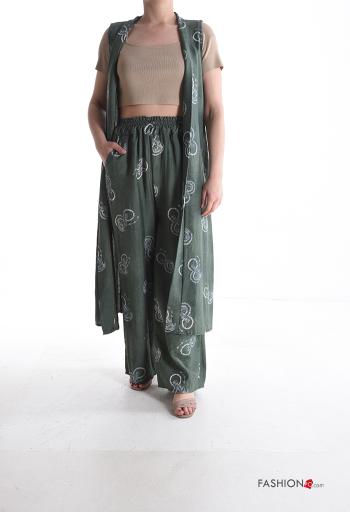 Conjunto sin mangas largo Diseño impreso con bolsillos con elástico - ph 1