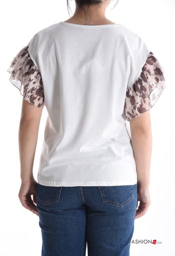 T-shirt in Cotone maniche volant maniche corte girocollo - ph 2