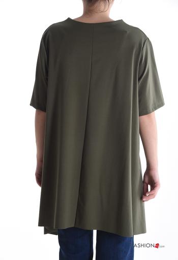 Blusa oversize manga curta assimétrico gola V - ph 2
