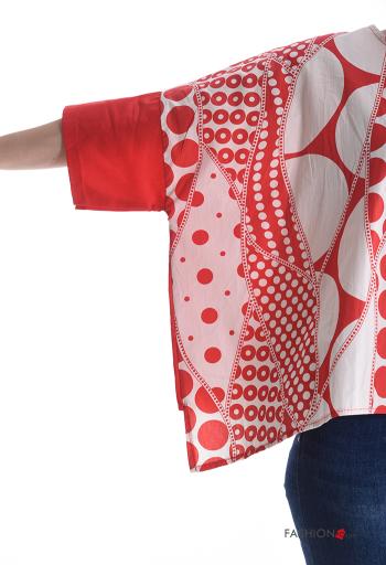 Blusa in Cotone girocollo Fantasia pois maniche a tre quarti - ph 4