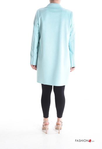 Casaco comprido camurça com gola com bolsos com strass - ph 2