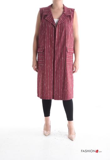 with collar Cotton Gilet with pockets - ph 1