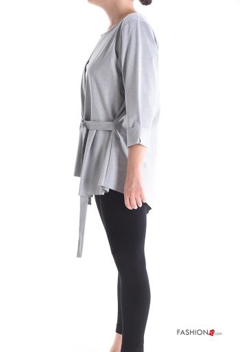 Tunica in Cotone maniche lunghe con fibbia asimmetrico con balze - ph 3