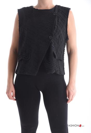 Smanicato in Cotone girocollo con bottoni