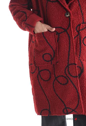 Abstract print with collar Jacket with buttons without lining with pockets - ph 4
