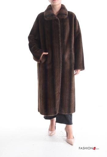 Cappotto maniche lunghe con colletto con tasche senza fodera - ph 1