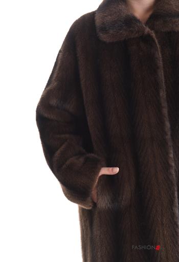 Cappotto maniche lunghe con colletto con tasche senza fodera - ph 4