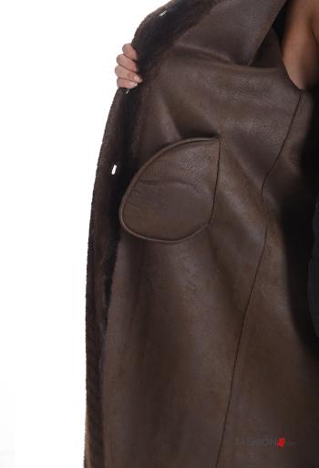 Cappotto maniche lunghe con colletto con tasche senza fodera - ph 5