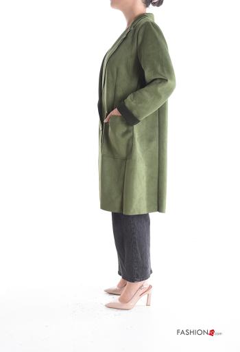 Suede with collar Jacket with buttons without lining with pockets - ph 3