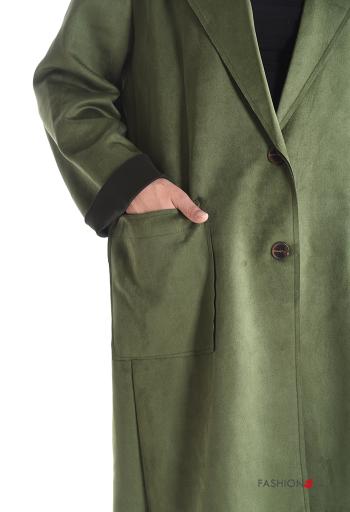 Suede with collar Jacket with buttons without lining with pockets - ph 4