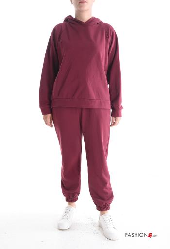 Tuta sportiva in Cotone con elastico con coulisse con tasche con cappuccio