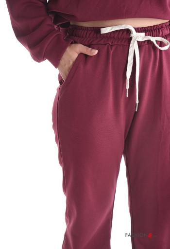 Tuta sportiva in Cotone con elastico con coulisse con tasche con cappuccio - ph 4