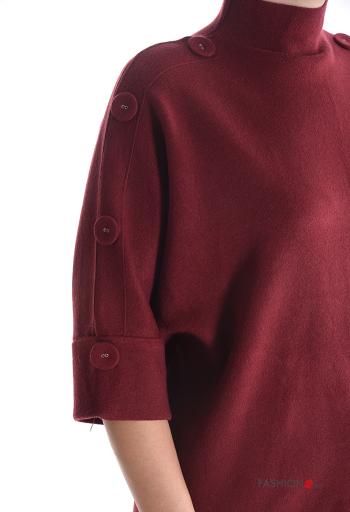 Maglione maniche a tre quarti a collo alto con bottoni - ph 4