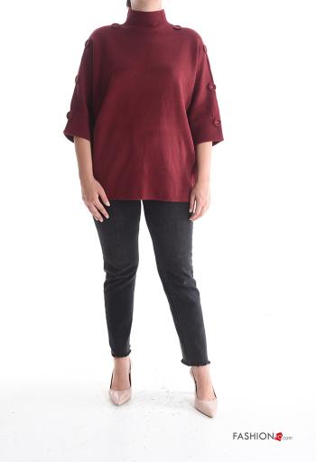 Maglione maniche a tre quarti a collo alto con bottoni - ph 5