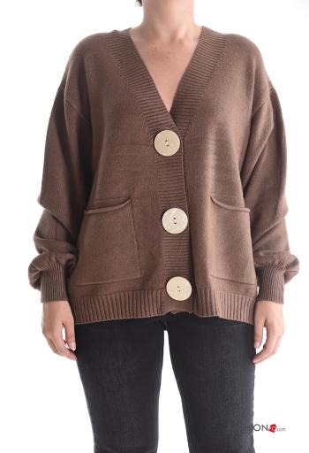 Cardigan con tasche con bottoni scollo a V - ph 1