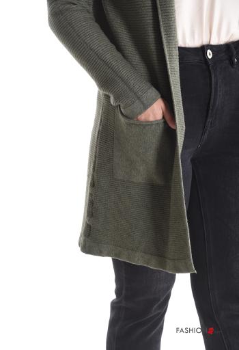 Cardigã manga comprida com bolsos com capuz - ph 4