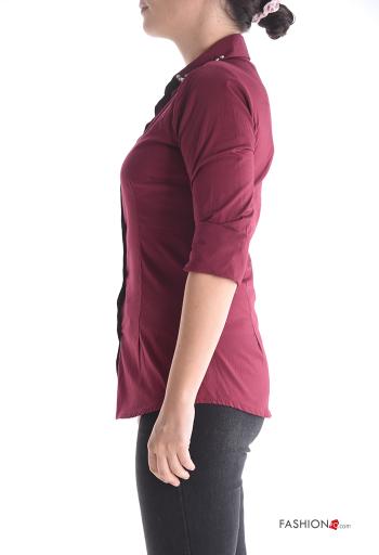 long sleeve with collar shiny Cotton Shirt with buttons - ph 3