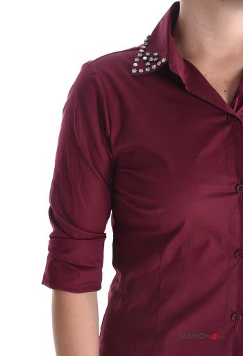long sleeve with collar shiny Cotton Shirt with buttons - ph 4