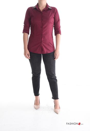 long sleeve with collar shiny Cotton Shirt with buttons - ph 5