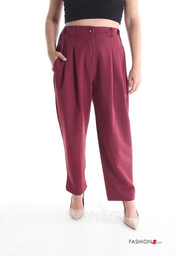 Pantalone con elastico con bottoni con tasche