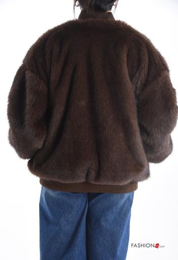 Kunstfell Jacke mit Taschen mit Futter - ph 2