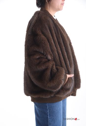 Kunstfell Jacke mit Taschen mit Futter - ph 3