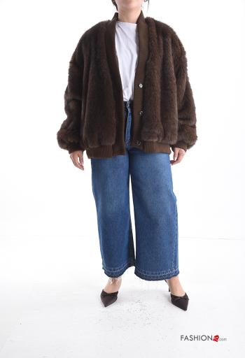 Kunstfell Jacke mit Taschen mit Futter - ph 5