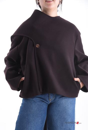 kurz Mantel Rollkragen-